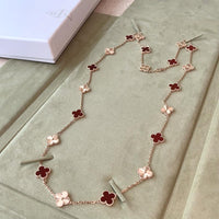 [Plus Jewelry]CLOVER 20 MOTIFS LASER CARNELIAN NECKLACE