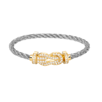 [Plus Jewelry]CHANCE LARGE 8 FIGURE BUCKLE FULLDIAMOND BRACELET GOLD