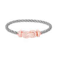 [Plus Jewelry]CHANCE LARGE 8 FIGURE BUCKLE FULL DIAMOND BRACELET ROSE GOLD