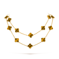 [Plus Jewelry]CLOVER 20 MOTIFS TIGER EYE ROSE GOLD