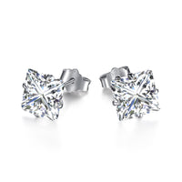 [Plus Jewelry]Stylish Shiny Square Center Stone Stud Earrings