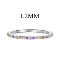 [Plus Jewelry]Ornate Colorful Round Cut Tennis Ring