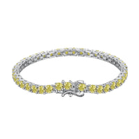 [Plus Jewelry]Ornate Dazzling Round Cut Tennis Bracelet