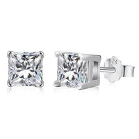 [Plus Jewelry]1.0 Carat Radiant Princess Cut Wedding Earrings
