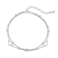 [Plus Jewelry]Dainty Double Layer Love Heart Bracelet