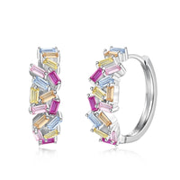 [Plus Jewelry]Dazzling Colorful Emerald Cut Daily Earrings
