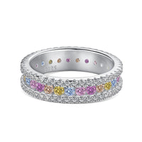 [Plus Jewelry]Delicate Colorful Round Cut Daily Ring