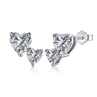 [Plus Jewelry]Double Heart-Shape Classic Princess Style Earrings