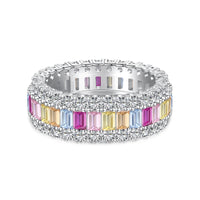 [Plus Jewelry]Dainty Colorful Radiant Cut Daily Ring