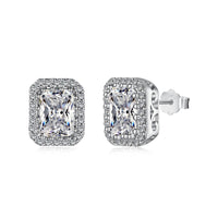 [Plus Jewelry]1.0 Carat Luxurious Dainty Emerald Cut Daily Earrings