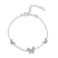 [Plus Jewelry]Delicate Butterfly Pendant Bracelet