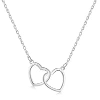 [Plus Jewelry]Sterling Silver Love Double Ring Necklace