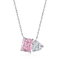 [Plus Jewelry]Dazzling Square & Heart Shape Necklace