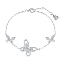 [Plus Jewelry]Delicate Butterfly Pendant Bracelet