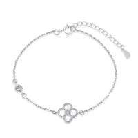 [Plus Jewelry]Delicate Four Leaf Clover Bracelet