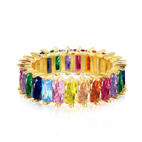 [Plus Jewelry]Unique Colorful Radiant Cut RIng