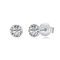 [Plus Jewelry]Sparkling Colorful Round Shape Earrings
