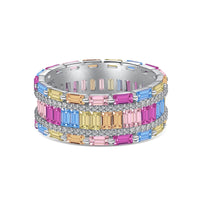 [Plus Jewelry]Dazzling Colorful Radiant Cut Party Ring