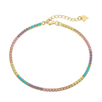 [Plus Jewelry]Dazzling Colorful Round Cut Daily Bracelet