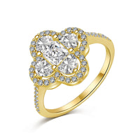 [Plus Jewelry]Luxurious Eternity Flower Shape Banquet Ring