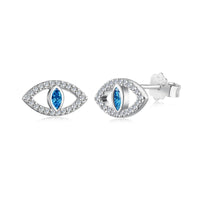 [Plus Jewelry]Blue Devil Eyes Hollow Stud Earrings