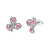 [Plus Jewelry]Ornate Flower Shape Pear Cut Lover Earrings