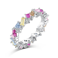 [Plus Jewelry]Dazzling Polychromatic Multi cut Daily Ring