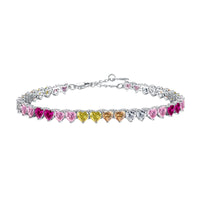 [Plus Jewelry]Luxurious Colorful Romantic Heart Shape Lover Bracelet