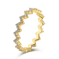 [Plus Jewelry]Delicate Enchanting Wave Shape Daily Ring