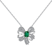 [Plus Jewelry]Luxurious Flower Shape Emerald Cut Necklace