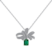 [Plus Jewelry]Luxurious Flower Shape Emerald Cut Necklace