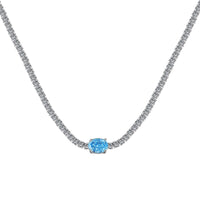 [Plus Jewelry]1.0 Carat Shining Oval Cut Necklace