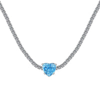 [Plus Jewelry]2.0 Carat Sparkling Tennis Heart Cut Necklace