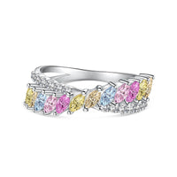 [Plus Jewelry]Unique Colorful Marquise Cut Daily Ring