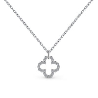 [Plus Jewelry]Four-Leaf Clover Hollow Design Exquisite Necklace