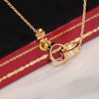 [Plus Jewelry]LOVE NECKLACE PINK GOLD AND SILVER