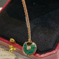 [Plus Jewelry]AMULETTE ROSE GOLD MALACHITE NECKLACE