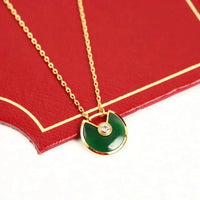 [Plus Jewelry]AMULETTE GOLD MALACHITE NECKLACE