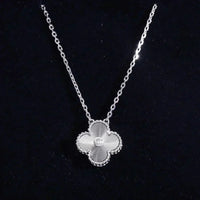 [Plus Jewelry]CLOVER  15MM DIAMOND LASER NECKLACE SILVER
