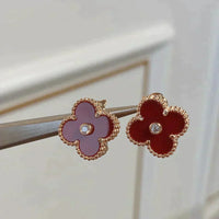 [Plus Jewelry]CLOVER MEDIUM 1 MOTIFS CARNELIAN  DIAMOND earrings
