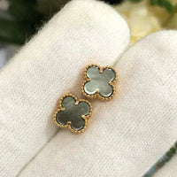 [Plus Jewelry]CLOVER MINI 9.5MM GRAY MOP EARRINGS