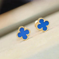 [Plus Jewelry]CLOVER MINI 9.5MM TURQUOISE EARRINGS