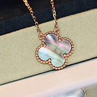 [Plus Jewelry]CLOVER 15MM  GRAY MOTHER OF PEARL NECKLACE