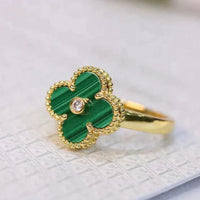 [Plus Jewelry]CLOVER MALACHITE RING GOLD DIAMOND