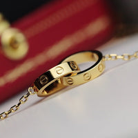 [Plus Jewelry]LOVE NECKLACE DOUBLE RING GOLD