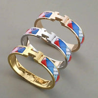 [Plus Jewelry]H BRACELET DOTTED BORDER 12MM