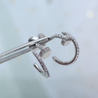 [Plus Jewelry]JUSTE EARRINGS 12.75MM SILVER DIAMOND