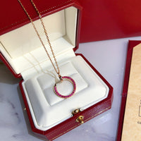 [Plus Jewelry]JUSTE NECKLACE GOLD RED DIAMONDS