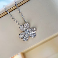 [Plus Jewelry]CLOVER DIAMOND NECKLACE SILVER