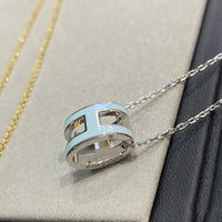 [Plus Jewelry]POP H LIGHT BLUE NECKLACE
